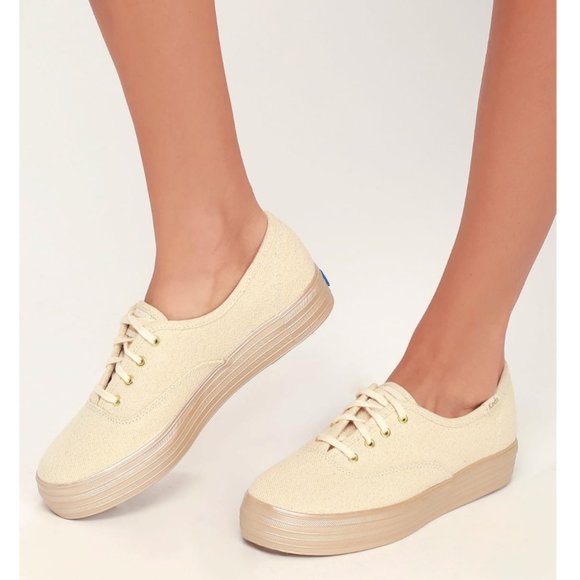 Keds Shoes - NWT Keds Triple Shimmer Gold Sneaker Size 8